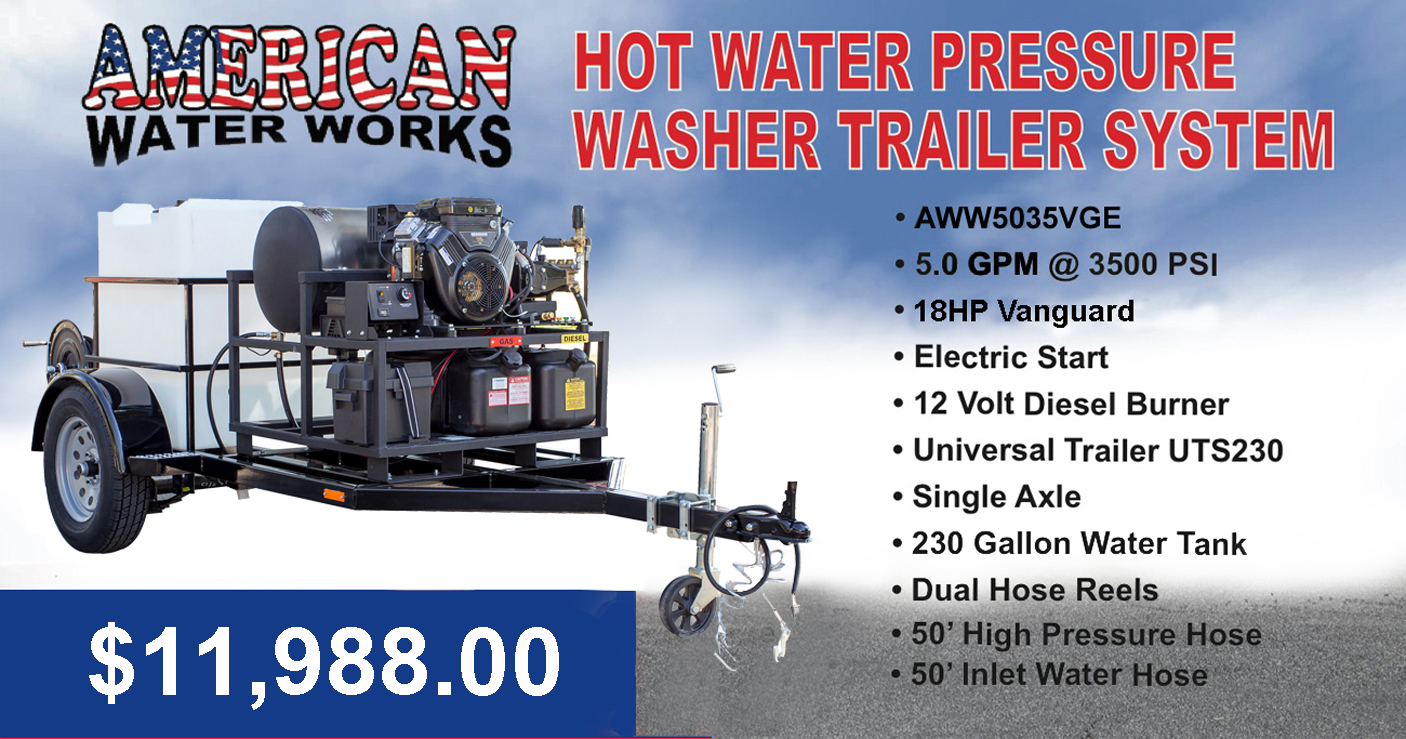 Hot water pressure washer trailer systems